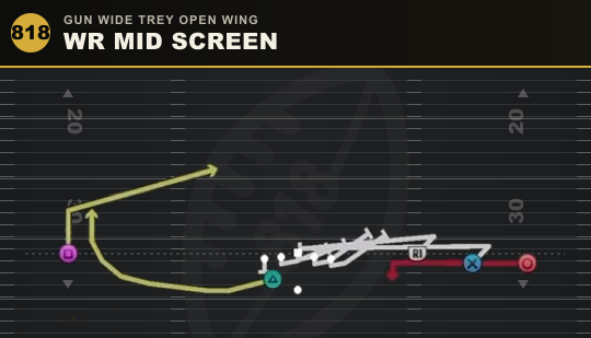 WR MID SCREEN from Gun Wide Trey Open Wing