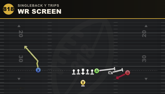 WR SCREEN from Singleback Y Trips