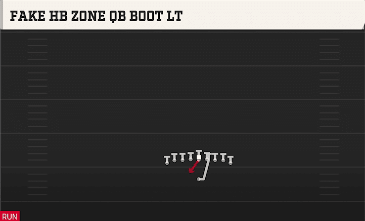 FAKE HB ZONE QB BOOT LT from ACE DOUBLE WING