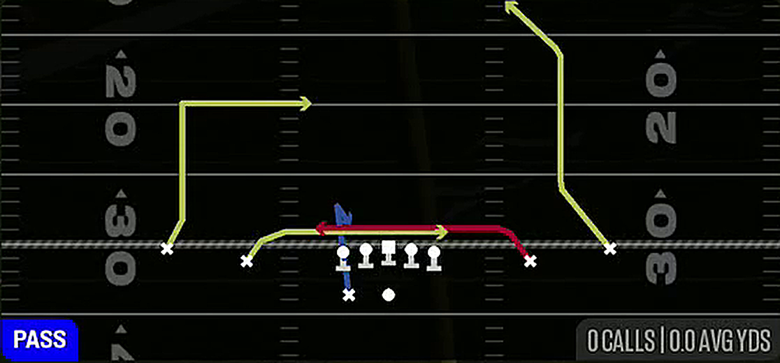Inside Cross from Gun Spread Y-Slot Wk