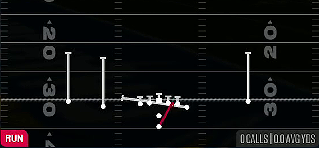 Inside Zone Split from Pistol Doubles Y Off