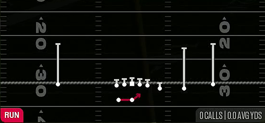 HB Off Tackle from Gun Trips Y Slot