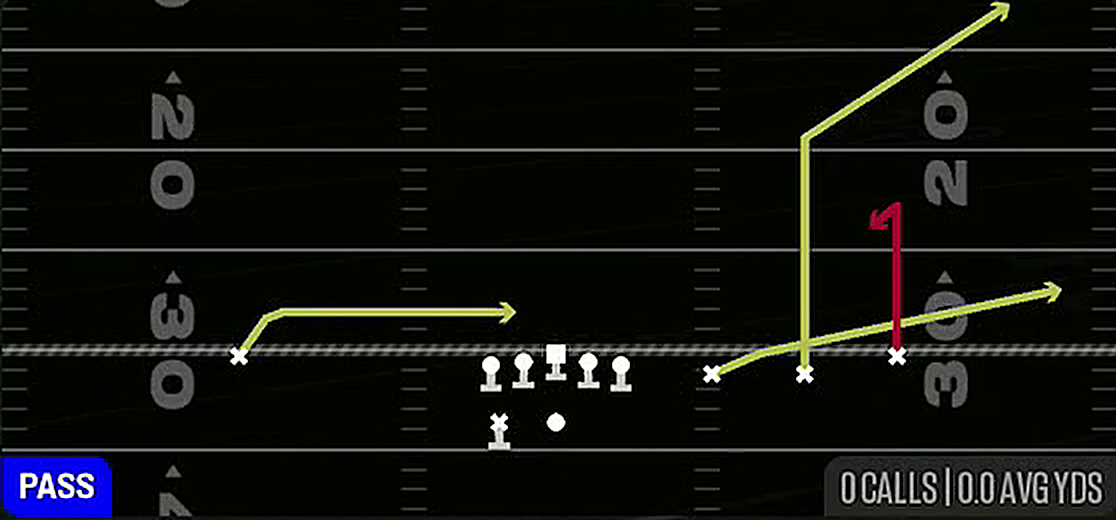 Curl Flat Corner from Gun Trips HB Wk