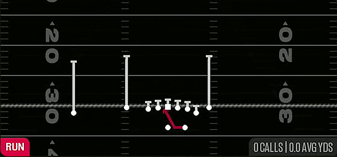 Inside Zone from Gun Doubles Flex Y Off Close