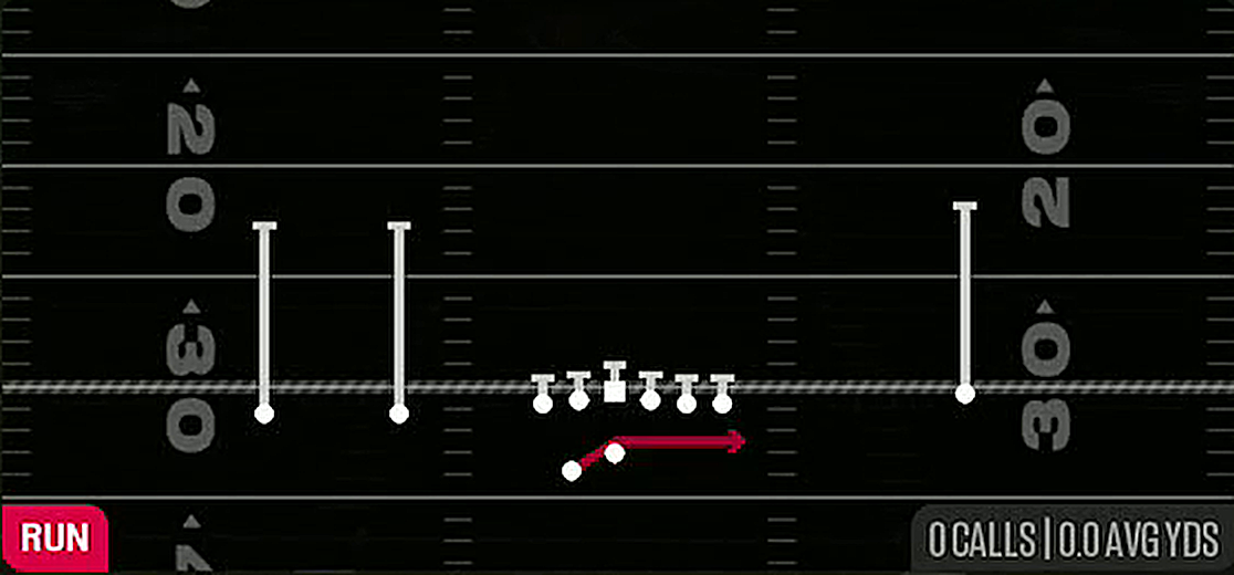 Outside Zone from Gun Tackle Over Trips