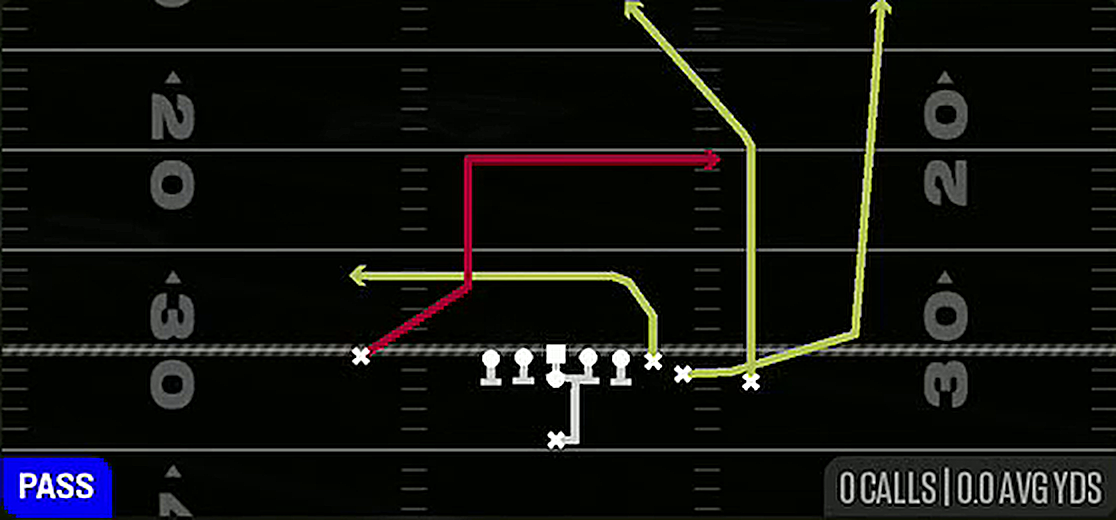 PA Switch WR In from Singleback Y Trips Close Wing